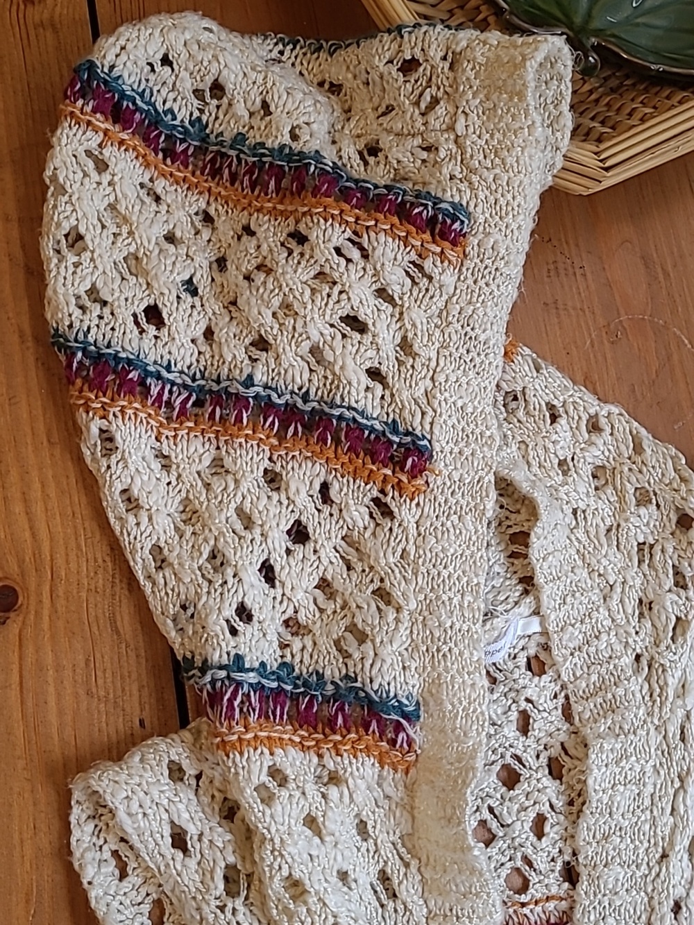 Blu Pepper Hooded Crochet Open Front Cardigan - Picture 4 of 10